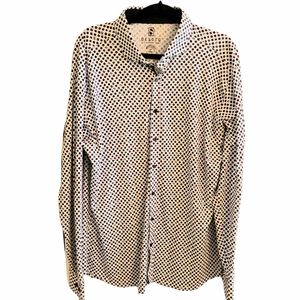 DESOTO POLKA DOT DRESS / CASUAL  "IT'S A JERSEY SHIRT" 2X FLEX SHIRT
